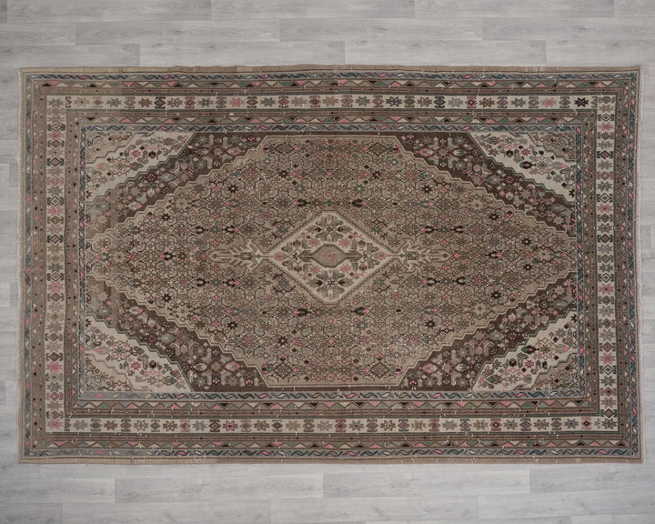 Brown Turkish Oushak Rug 6' 11" x 9' 10" Hand-Knotted view 9