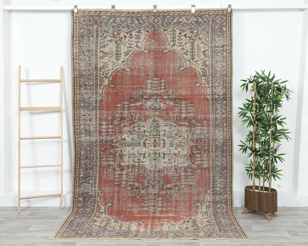 Multicolor Turkish Oushak Rug 5' 5" x 8' 11" Hand-Knotted | No. VR80288