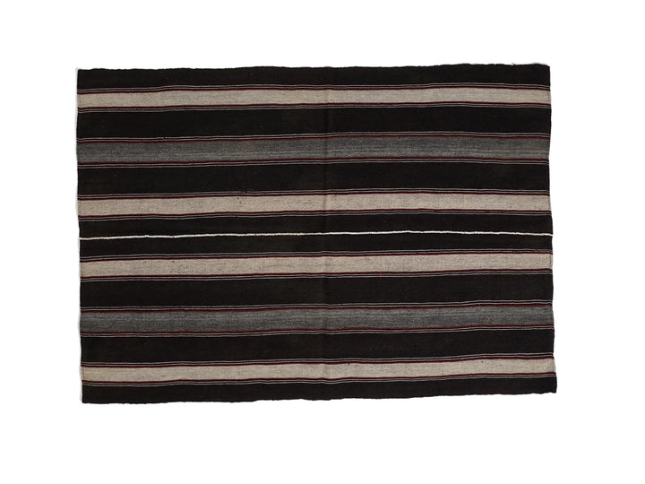 Brown Turkish Kilim Rug 5' 4" x 7' 5" Flat-Weave | No. VR80302