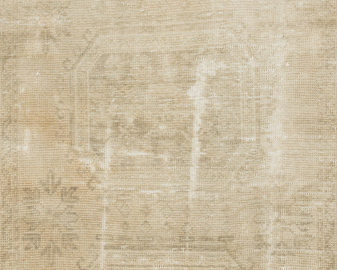 Beige Turkish Oushak Rug 3' x 11' 4" Hand-Knotted | No. VR80376