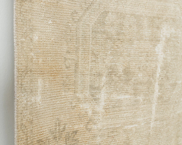 Beige Turkish Oushak Rug 3' x 11' 4" Hand-Knotted | No. VR80376