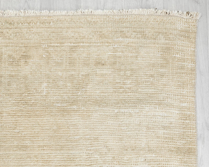 Beige Turkish Oushak Rug 3' x 11' 4" Hand-Knotted | No. VR80376
