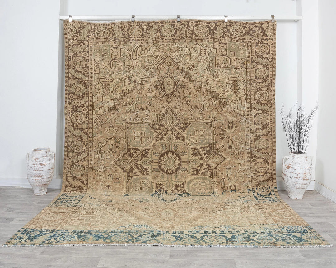 Multicolor Turkish Oushak Rug 8' 6" x 10' 6" Hand-Knotted