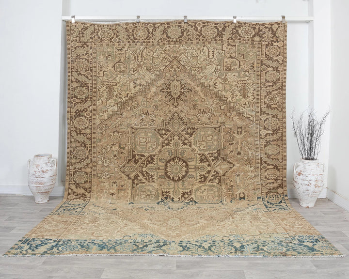 Multicolor Turkish Oushak Rug 8' 6" x 10' 6" Hand-Knotted