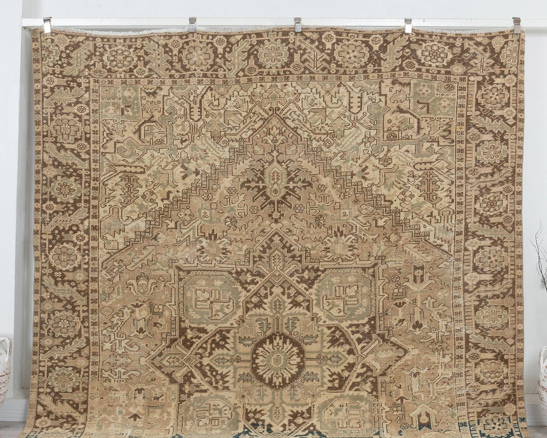 Multicolor Turkish Oushak Rug 8' 6" x 10' 6" Hand-Knotted detail