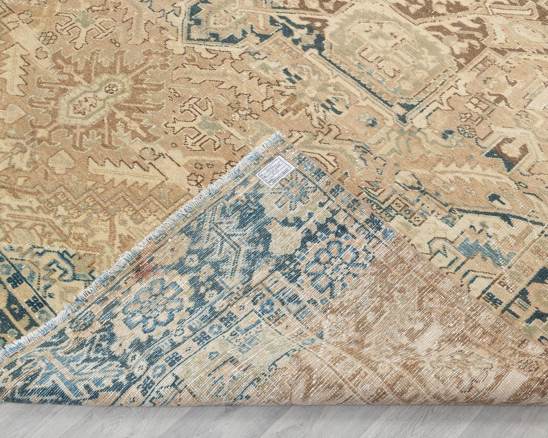 Multicolor Turkish Oushak Rug 8' 6" x 10' 6" Hand-Knotted texture