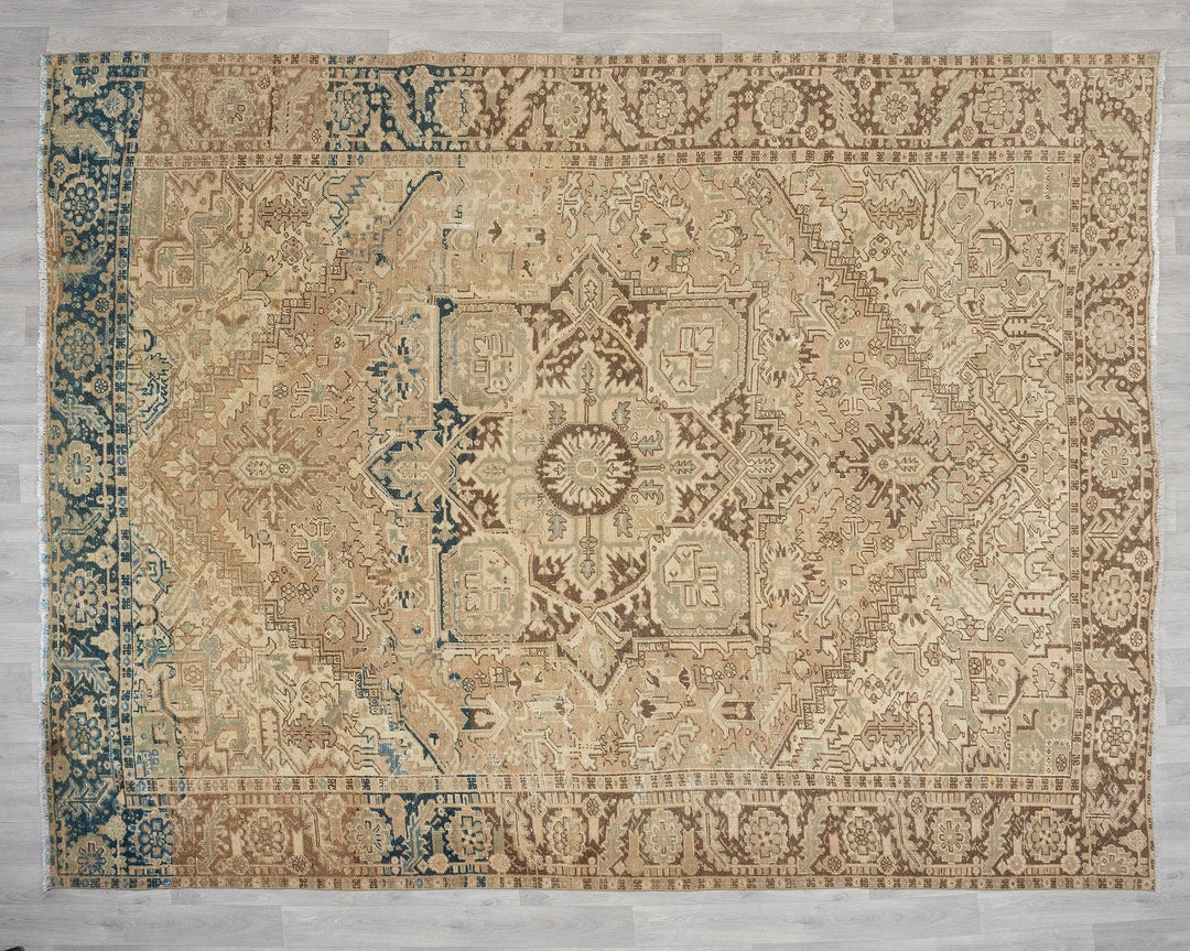 Multicolor Turkish Oushak Rug 8' 6" x 10' 6" Hand-Knotted reverse
