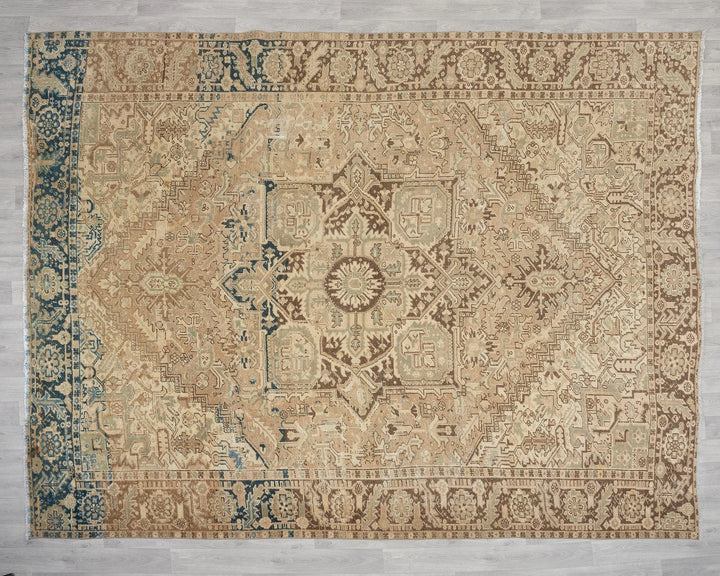 Multicolor Turkish Oushak Rug 8' 6" x 10' 6" Hand-Knotted reverse