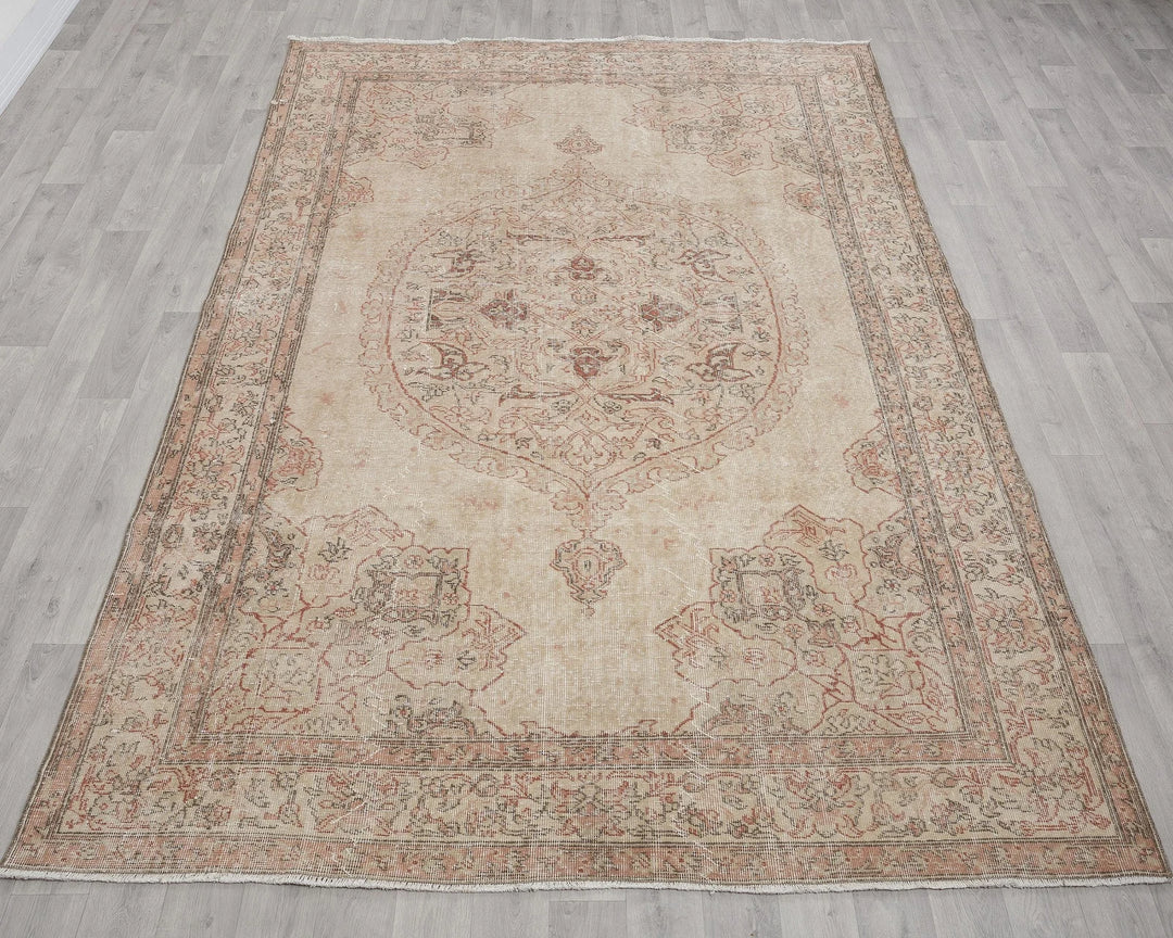 Multicolor Turkish Oushak Rug 6' 6" x 9' 8" Hand-Knotted | No. VR80615