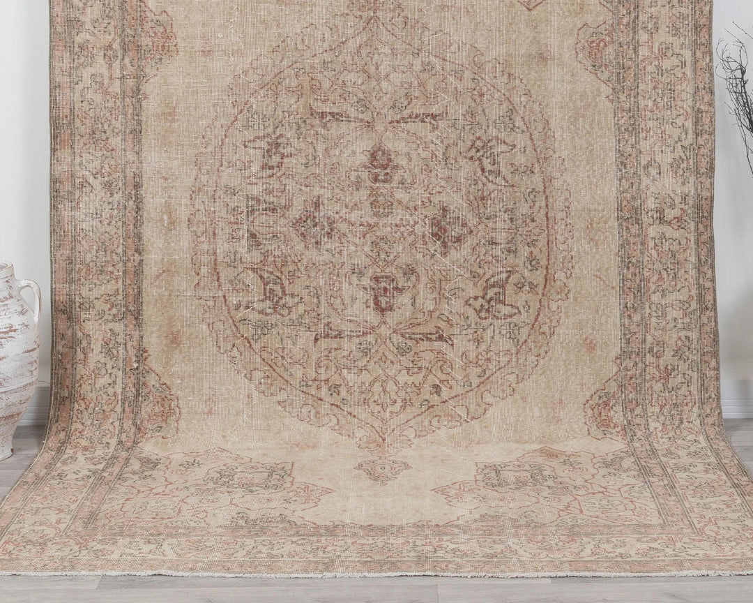 Multicolor Turkish Oushak Rug 6' 6" x 9' 8" Hand-Knotted | No. VR80615