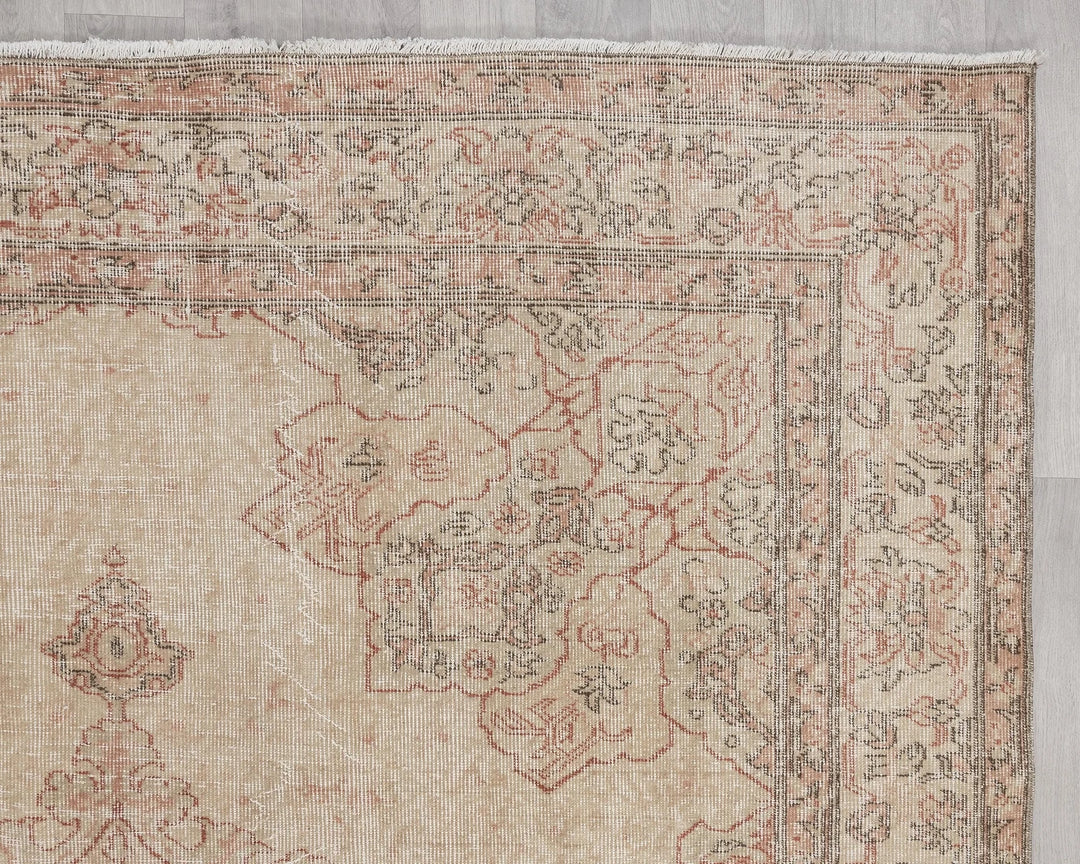 Multicolor Turkish Oushak Rug 6' 6" x 9' 8" Hand-Knotted | No. VR80615