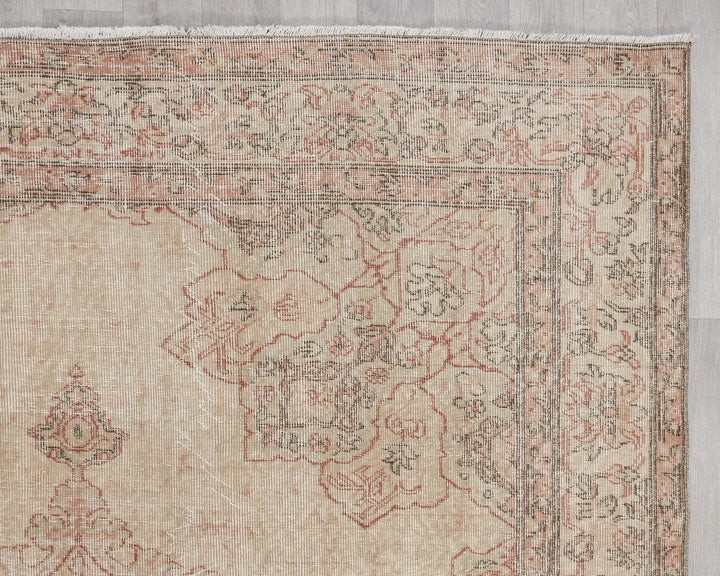 Multicolor Turkish Oushak Rug 6' 6" x 9' 8" Hand-Knotted | No. VR80615