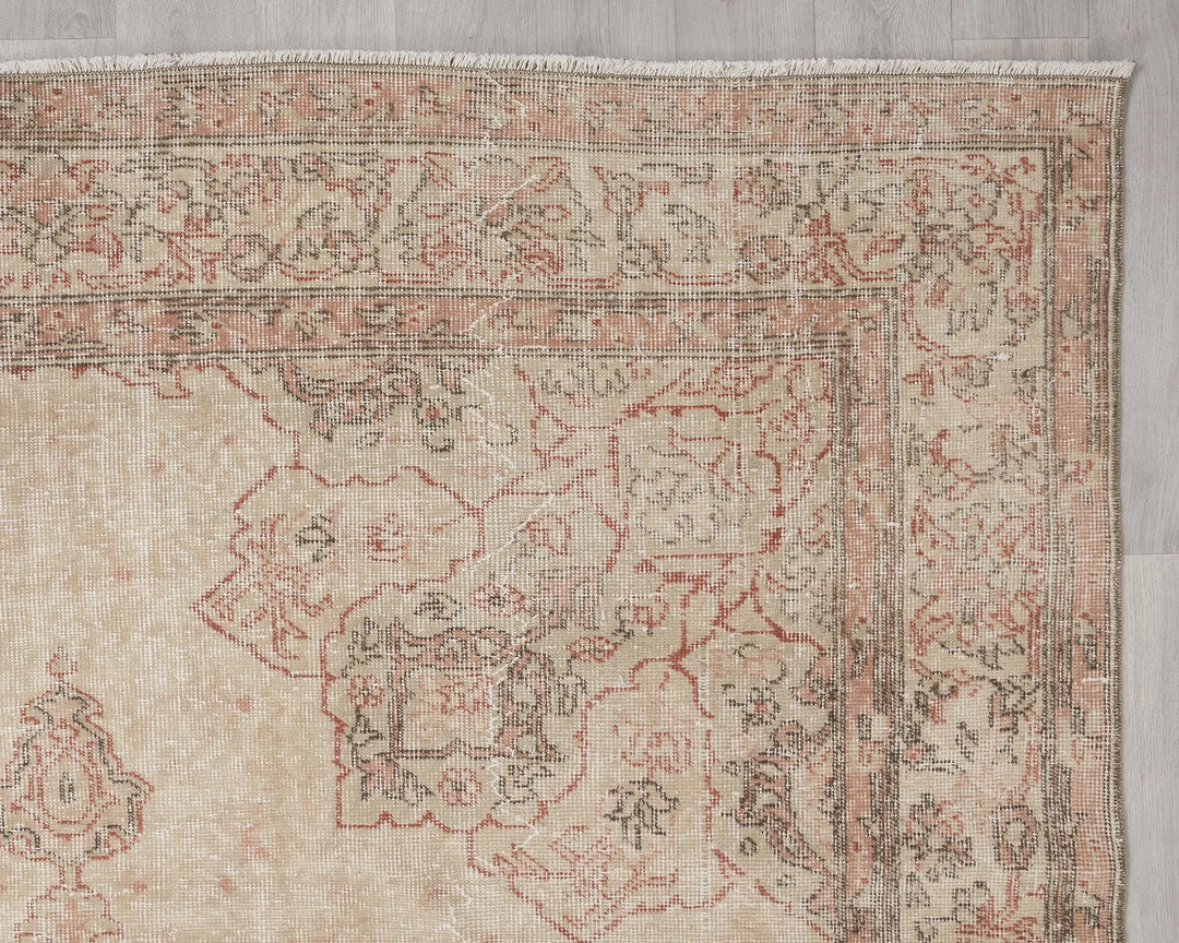 Multicolor Turkish Oushak Rug 6' 6" x 9' 8" Hand-Knotted | No. VR80615
