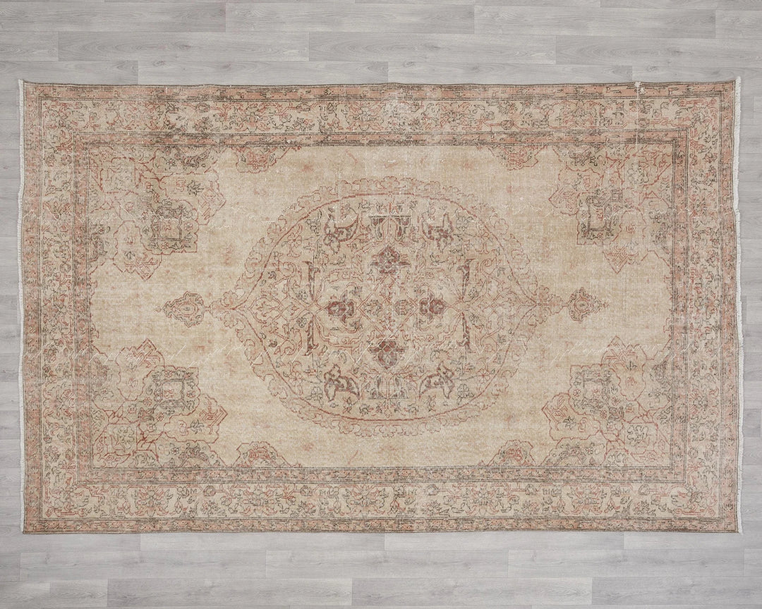 Multicolor Turkish Oushak Rug 6' 6" x 9' 8" Hand-Knotted | No. VR80615