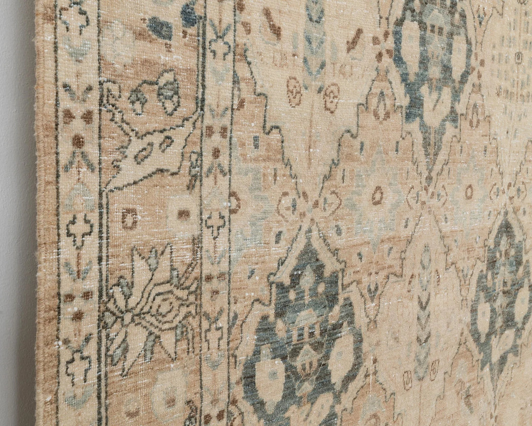 Beige Turkish Oushak Rug 7' 3" x 9' 10" Hand-Knotted | No. VR80640