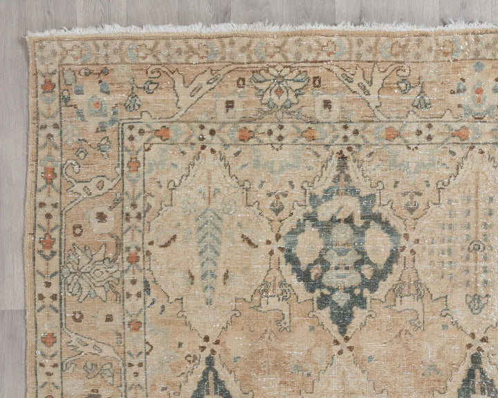 Beige Turkish Oushak Rug 7' 3" x 9' 10" Hand-Knotted | No. VR80640