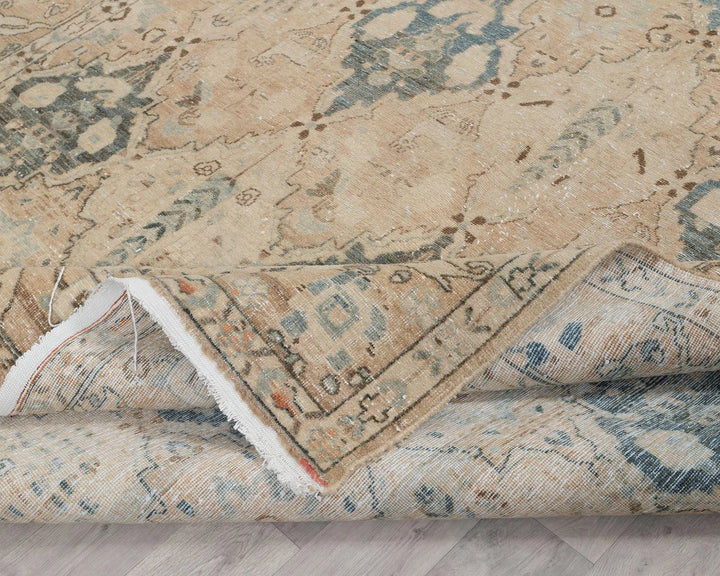 Beige Turkish Oushak Rug 7' 3" x 9' 10" Hand-Knotted | No. VR80640