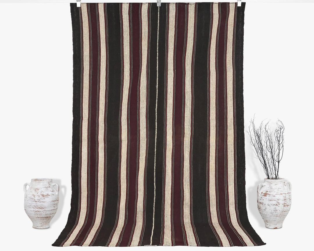 Brown Turkish Kilim Rug 5' 1" x 8' Flat-Weave | No. VR80665