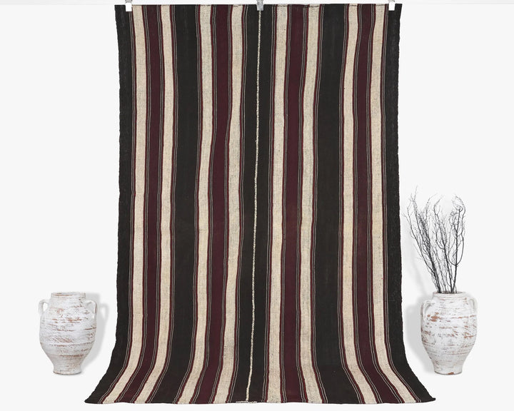 Brown Turkish Kilim Rug 5' 1" x 8' Flat-Weave | No. VR80665
