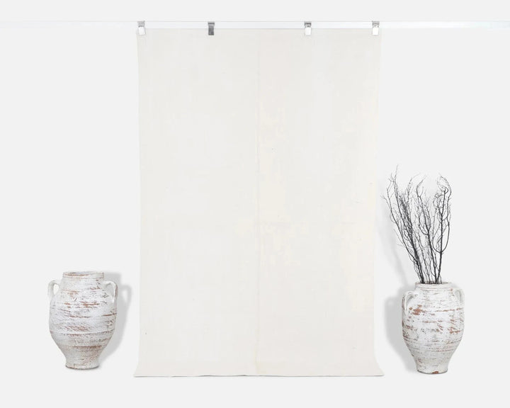 White Turkish Kilim Rug 4' 7" x 7' 4" Flat-Weave | No. VR80698
