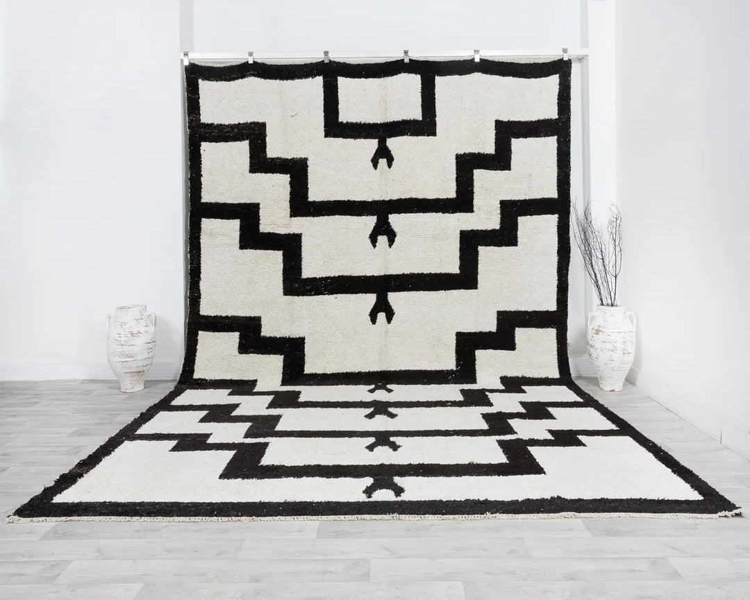 Black Turkish Vintage Rug 9' 5" x 12' 5" Hand-Knotted | No. VR80788