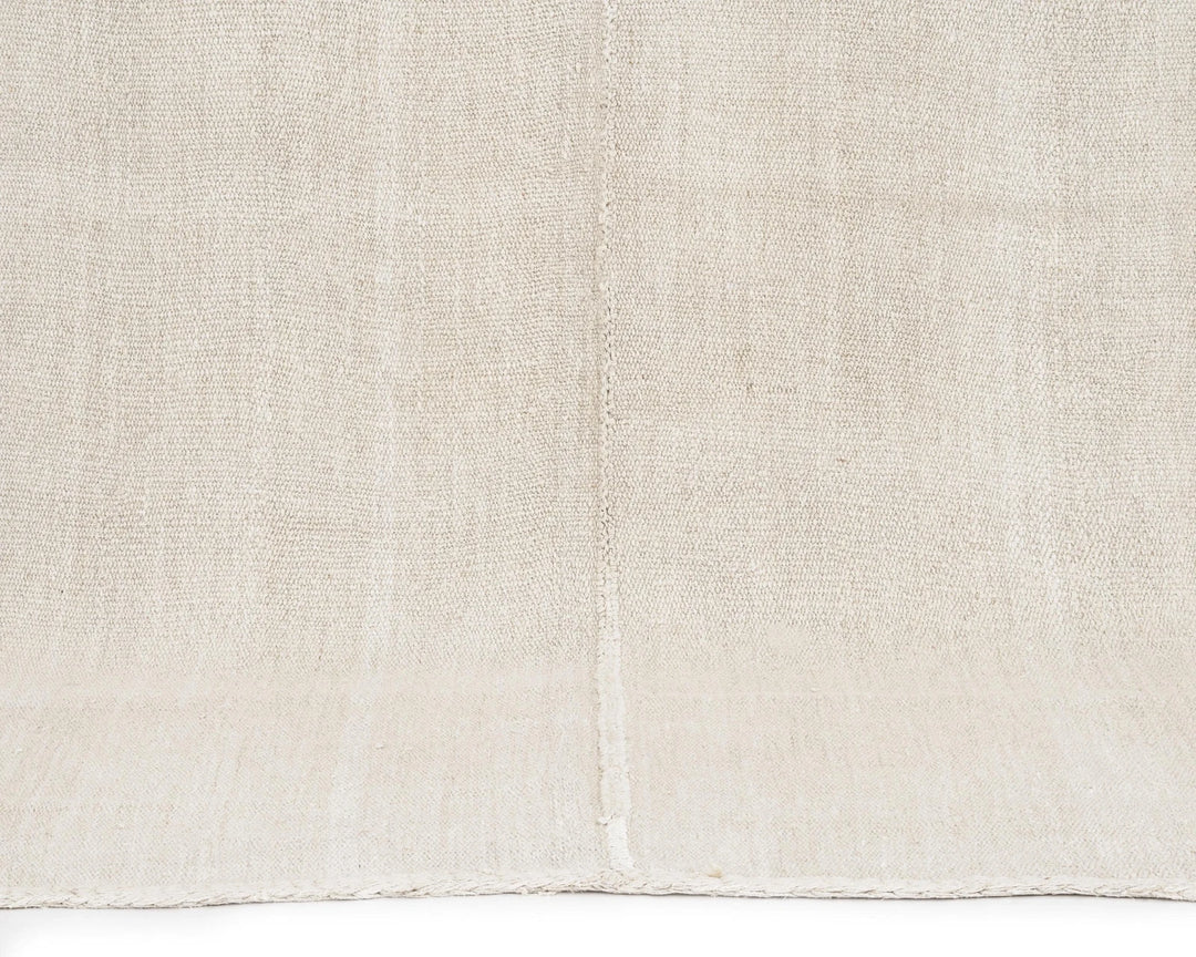 White Turkish Kilim Rug 5' x 9' 1" Flat-Weave | No. VR80910