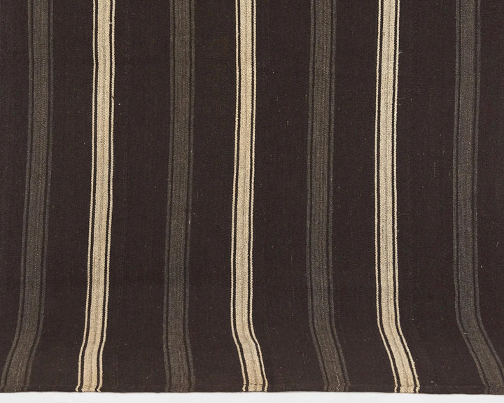Brown Turkish Kilim Rug 8' 2" x 5' 2" Flat-Weave | No. VR81286