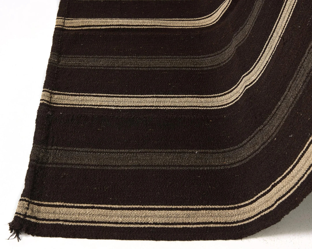Brown Turkish Kilim Rug 8' 2" x 5' 2" Flat-Weave | No. VR81286