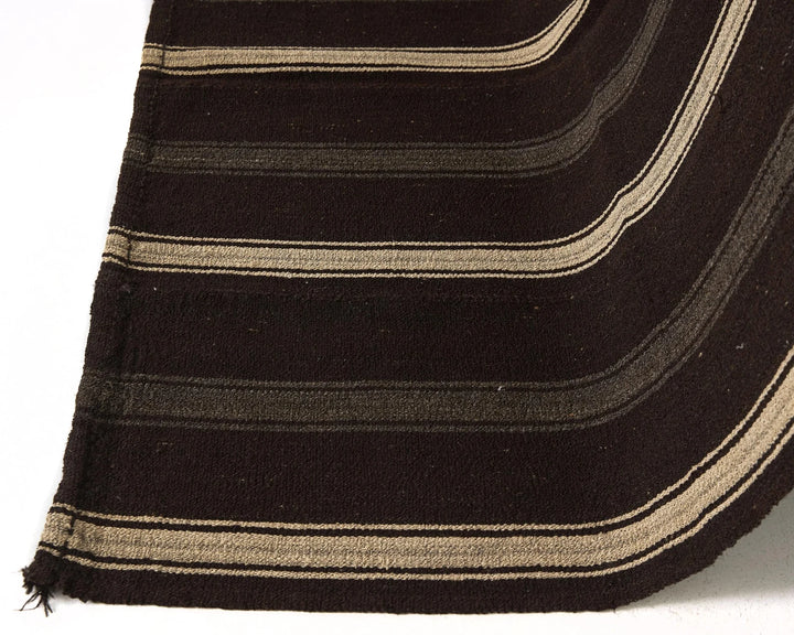 Brown Turkish Kilim Rug 8' 2" x 5' 2" Flat-Weave | No. VR81286