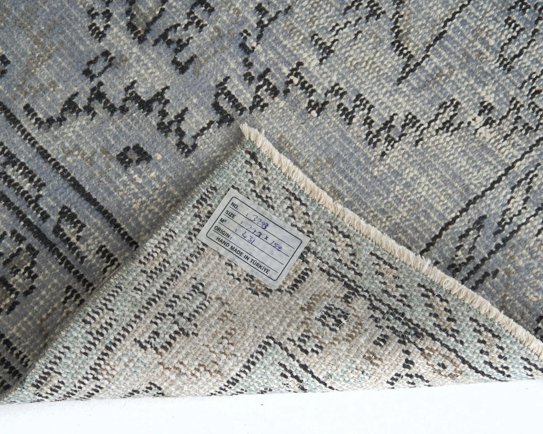 Gray Turkish Oushak Rug 8'11" x 5'2" Hand-Knotted | No. VR81347