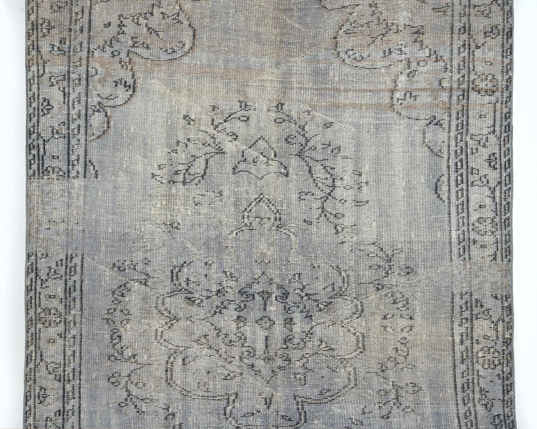 Gray Turkish Oushak Rug 8'11" x 5'2" Hand-Knotted | No. VR81347