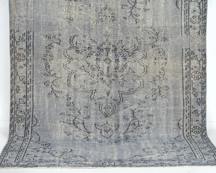 Gray Turkish Oushak Rug 8'11" x 5'2" Hand-Knotted | No. VR81347