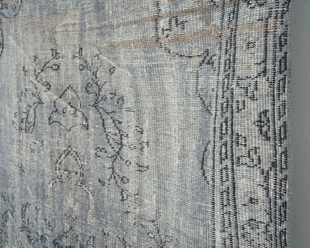 Gray Turkish Oushak Rug 8'11" x 5'2" Hand-Knotted | No. VR81347