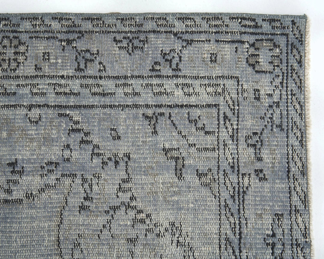 Gray Turkish Oushak Rug 8'11" x 5'2" Hand-Knotted | No. VR81347