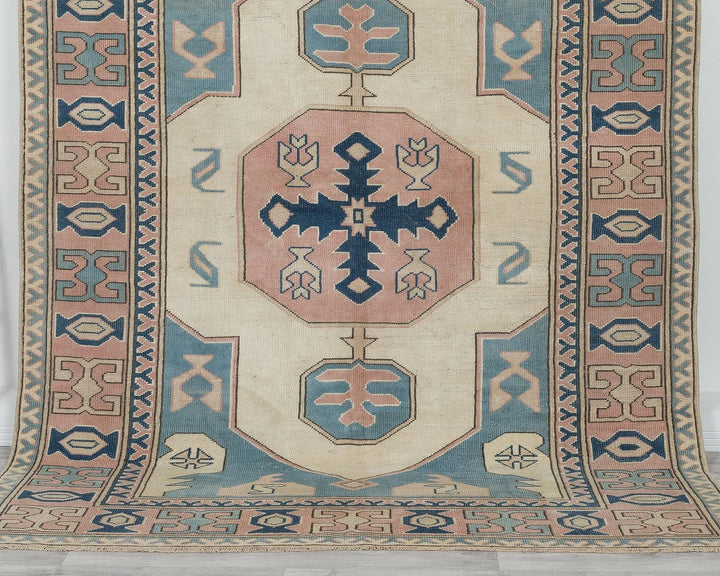 Multicolor Turkish Oushak Rug 6'2" x 8'7" Hand-Knotted | No. VR81445