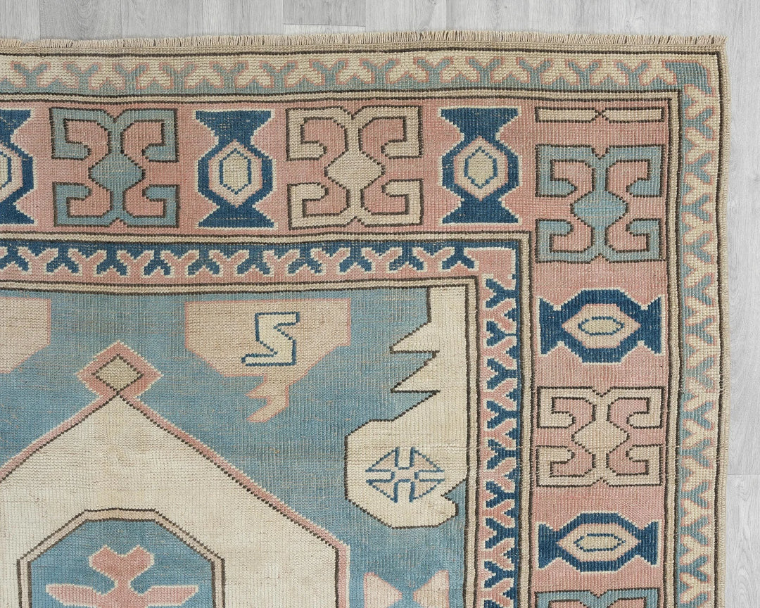 Multicolor Turkish Oushak Rug 6'2" x 8'7" Hand-Knotted | No. VR81445