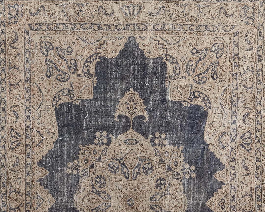 Blue Turkish Oushak Rug 7' 6" x 10' 8" Hand-Knotted | No. VR81468