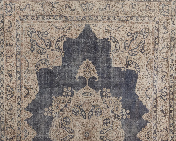Blue Turkish Oushak Rug 7' 6" x 10' 8" Hand-Knotted | No. VR81468