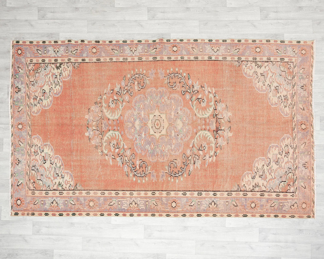 Orange Turkish Oushak Rug 5' 2" x 8' 8" Hand-Knotted | No. VR81573