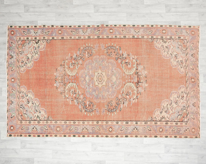 Orange Turkish Oushak Rug 5' 2" x 8' 8" Hand-Knotted | No. VR81573