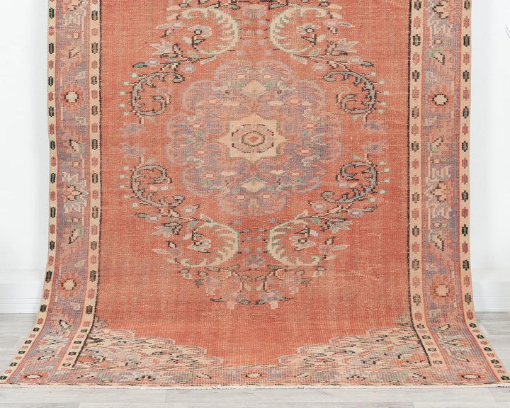 Orange Turkish Oushak Rug 5' 2" x 8' 8" Hand-Knotted | No. VR81573