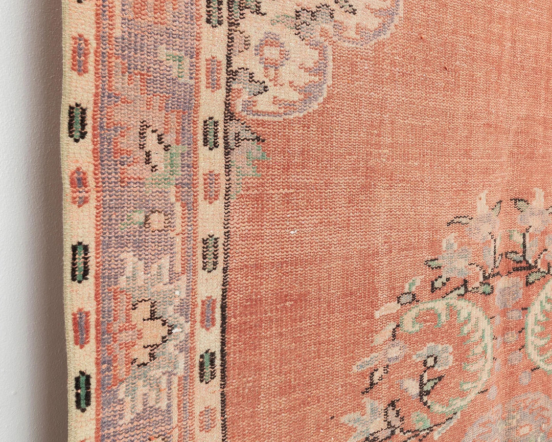 Orange Turkish Oushak Rug 5' 2" x 8' 8" Hand-Knotted | No. VR81573