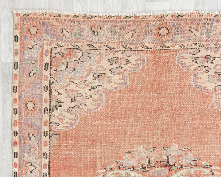 Orange Turkish Oushak Rug 5' 2" x 8' 8" Hand-Knotted | No. VR81573