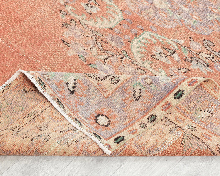 Orange Turkish Oushak Rug 5' 2" x 8' 8" Hand-Knotted | No. VR81573