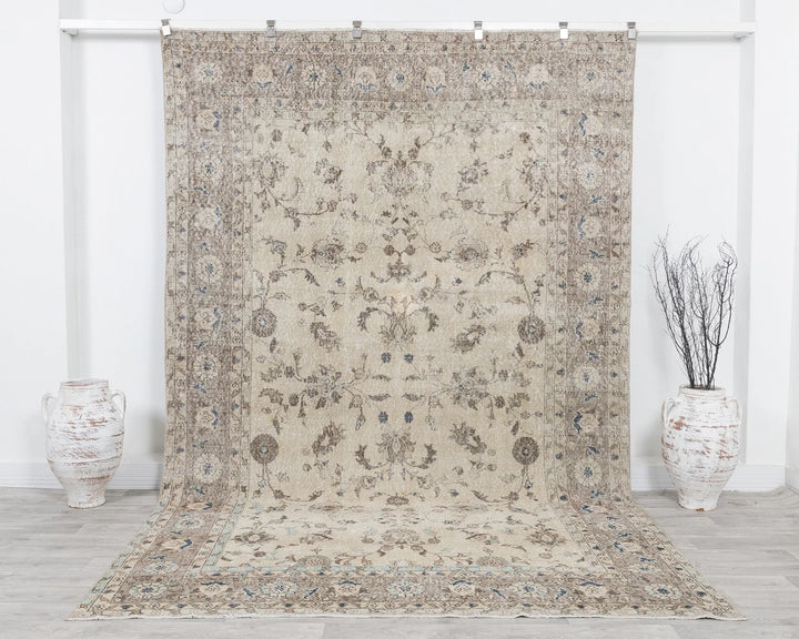 Multicolor Turkish Oushak Rug 7'3" x 10'6" Hand-Knotted | No. VR81702