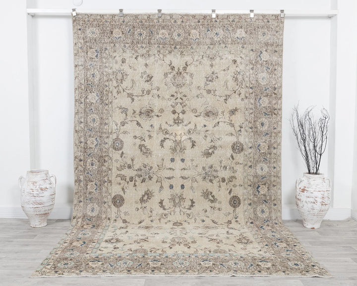 Multicolor Turkish Oushak Rug 7' 3" x 10' 6" Hand-Knotted | No. VR81702