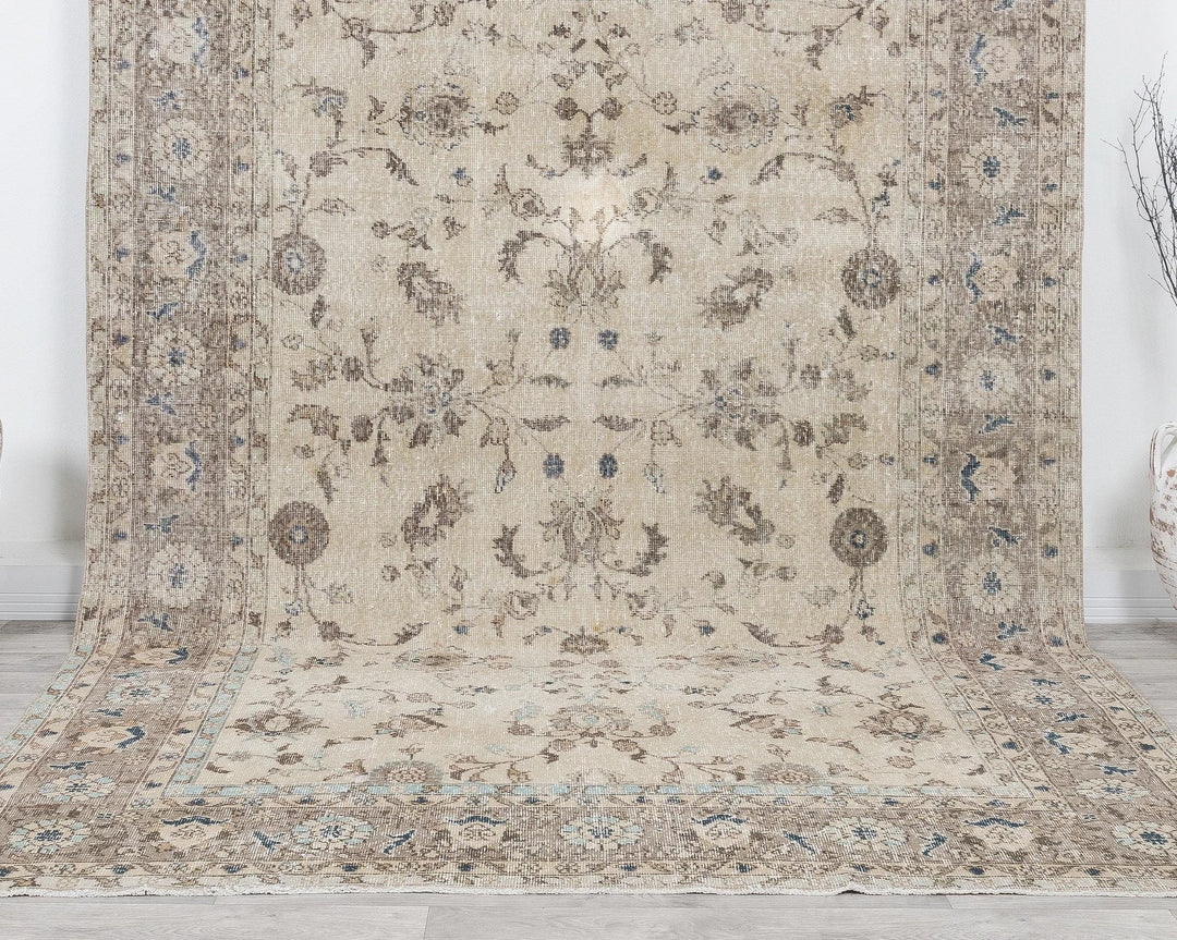 Multicolor Turkish Oushak Rug 7'3" x 10'6" Hand-Knotted | No. VR81702
