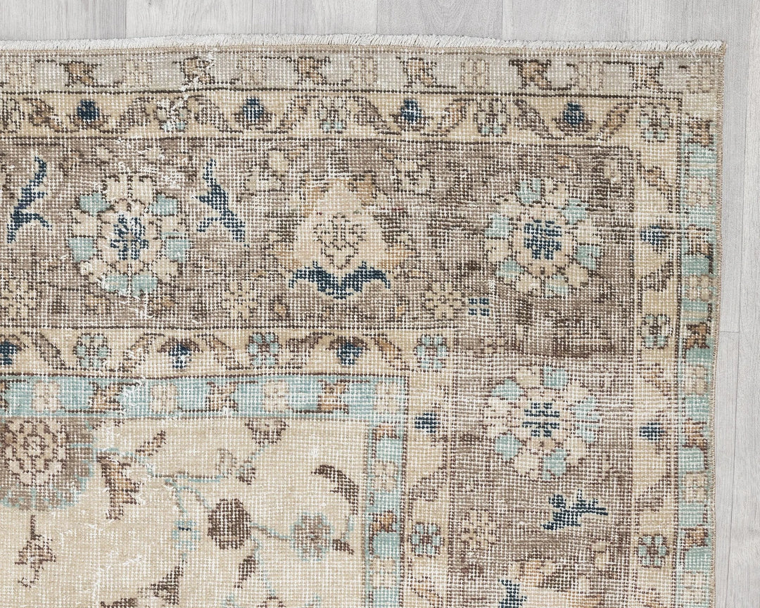 Multicolor Turkish Oushak Rug 7'3" x 10'6" Hand-Knotted | No. VR81702