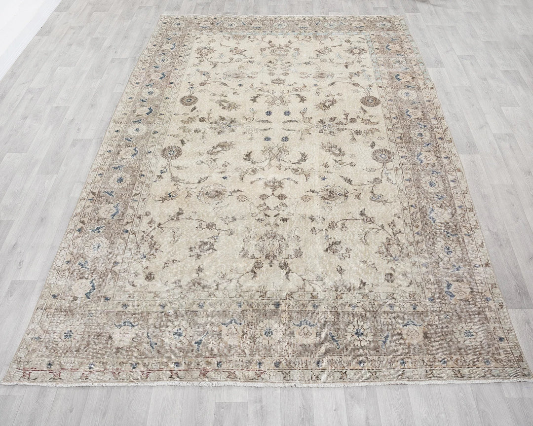 Multicolor Turkish Oushak Rug 7'3" x 10'6" Hand-Knotted | No. VR81702