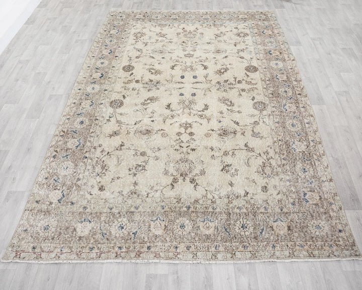 Multicolor Turkish Oushak Rug 7'3" x 10'6" Hand-Knotted | No. VR81702